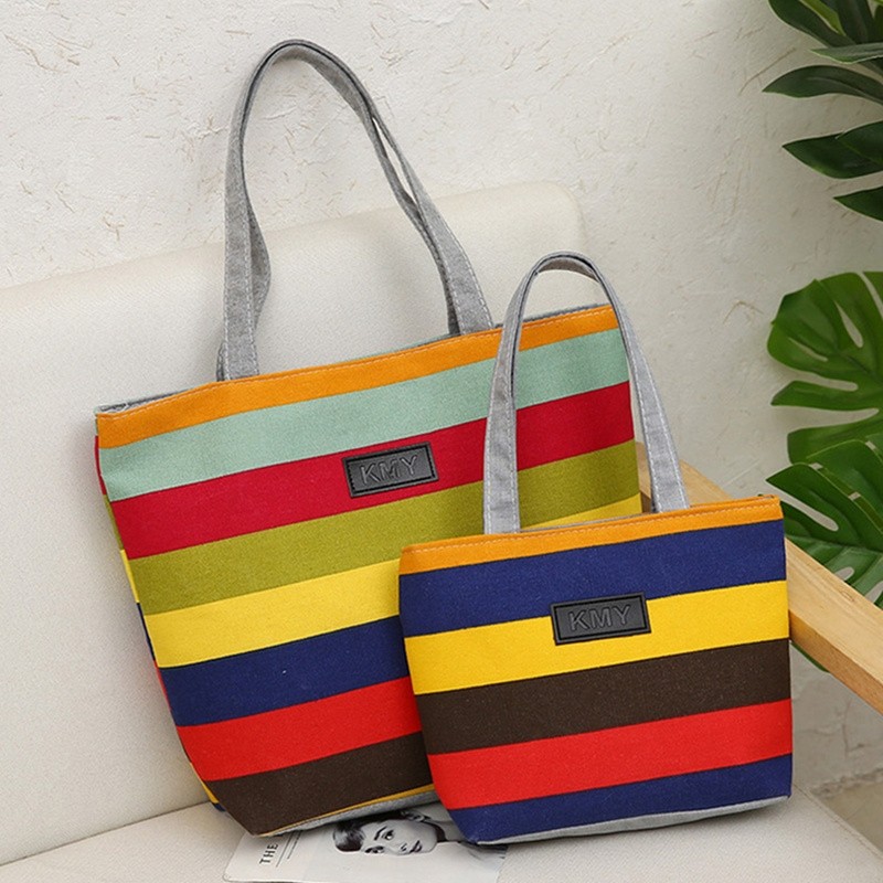 旅行帆布包女单肩2024新款大容量学生上课书包ins文艺学院风布