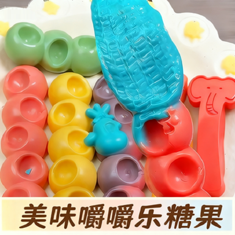 糖葫芦嚼嚼乐糖果耐嚼型咬不动的糖果拽拽糖网红咀嚼音多彩软糖果