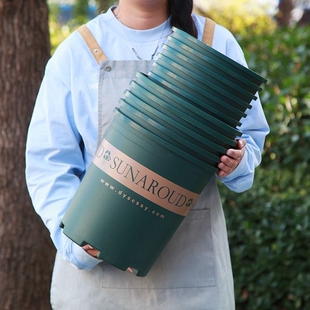 塑料花盆家用阳台加仑盆大口径多肉绿萝专用盆带托盘庭院种植控根