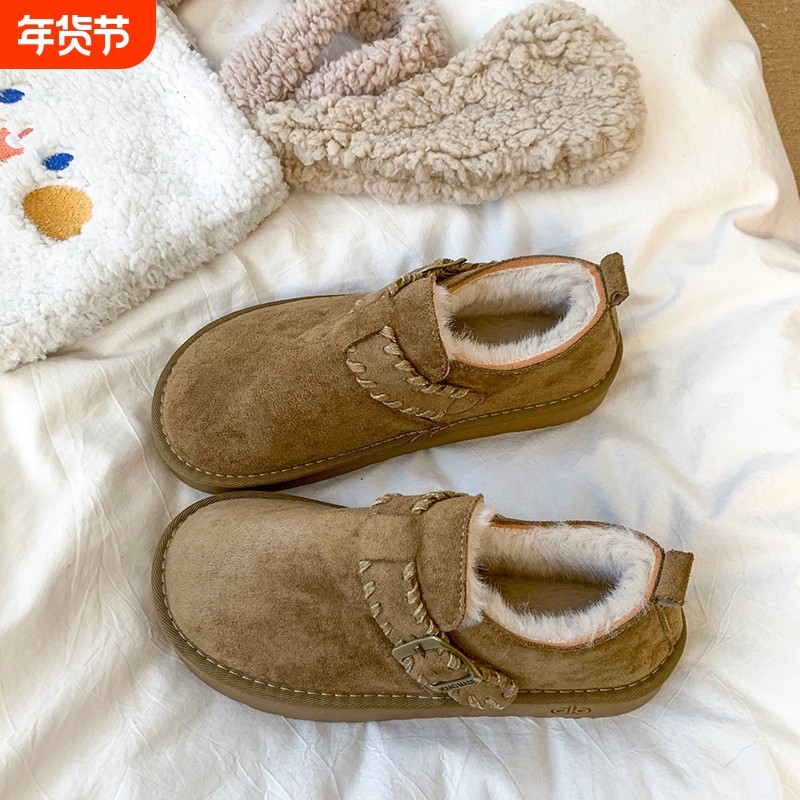 平底勃肯鞋女加绒保暖雪地靴女2025新款冬季乐福鞋豆豆鞋博肯棉鞋,女鞋,勃肯鞋/软木鞋,淘宝优惠券,粉丝福利购,淘宝优惠卷