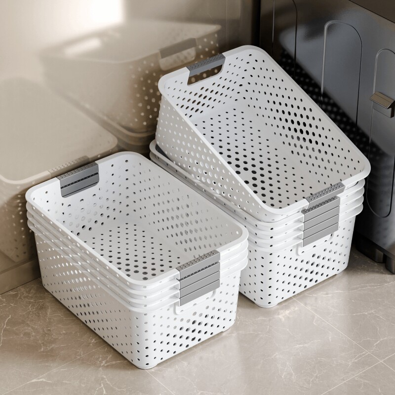 杂物置物收纳箱粮食玩具加厚储物筐收纳盒家用宿舍桌面厨房整理盒