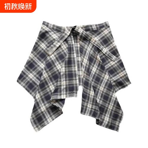 屁帘男女格子一片式系带藏肉神器