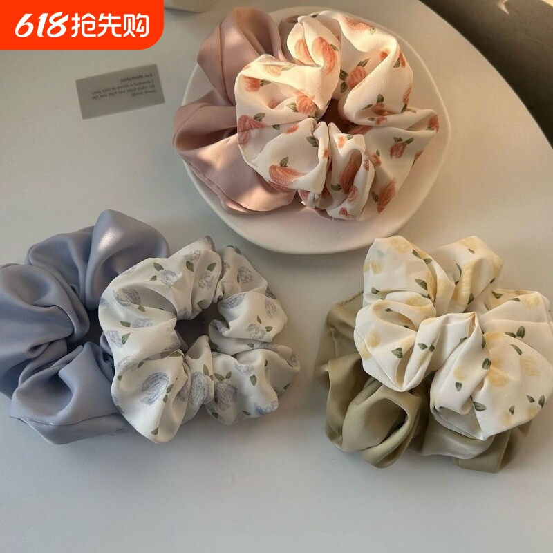 2件套韩系清新大肠发圈简约波点新款气质肥肠高品质扎头发绳头饰