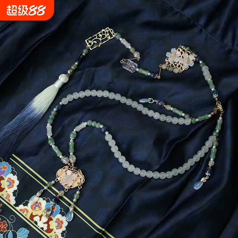汶水情缘琉璃合金女古风璎珞背云图片