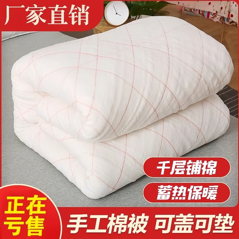 甄选棉花被子冬被加厚保暖被芯单双人棉絮学生床垫褥子棉被手工