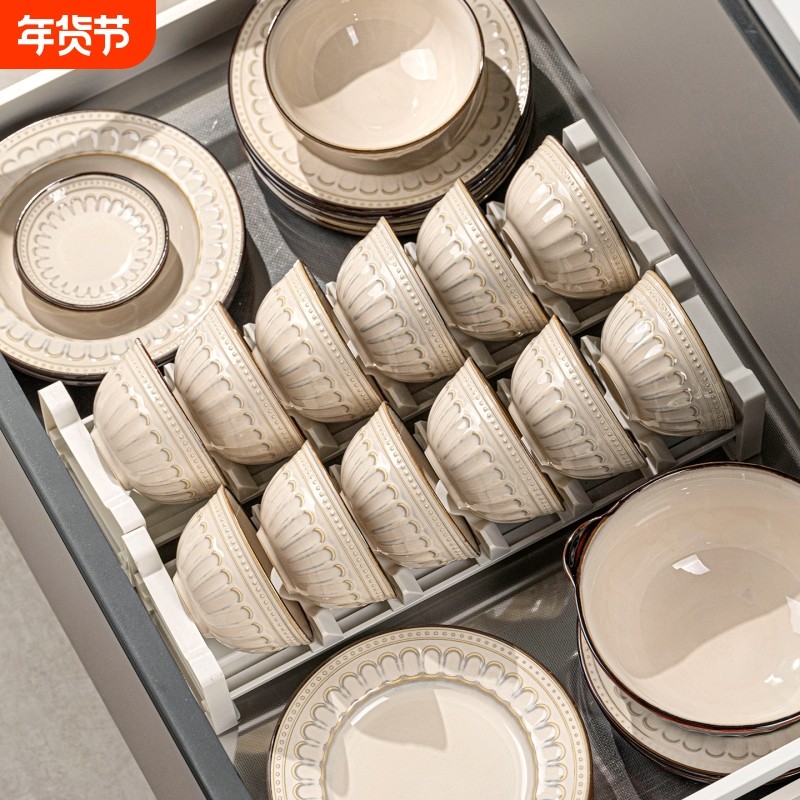 碗碟套装家用2025新款日式碗盘筷景德镇陶瓷餐具碗筷盘子乔迁新婚,餐饮具,碗,淘宝优惠券,粉丝福利购,淘宝优惠卷