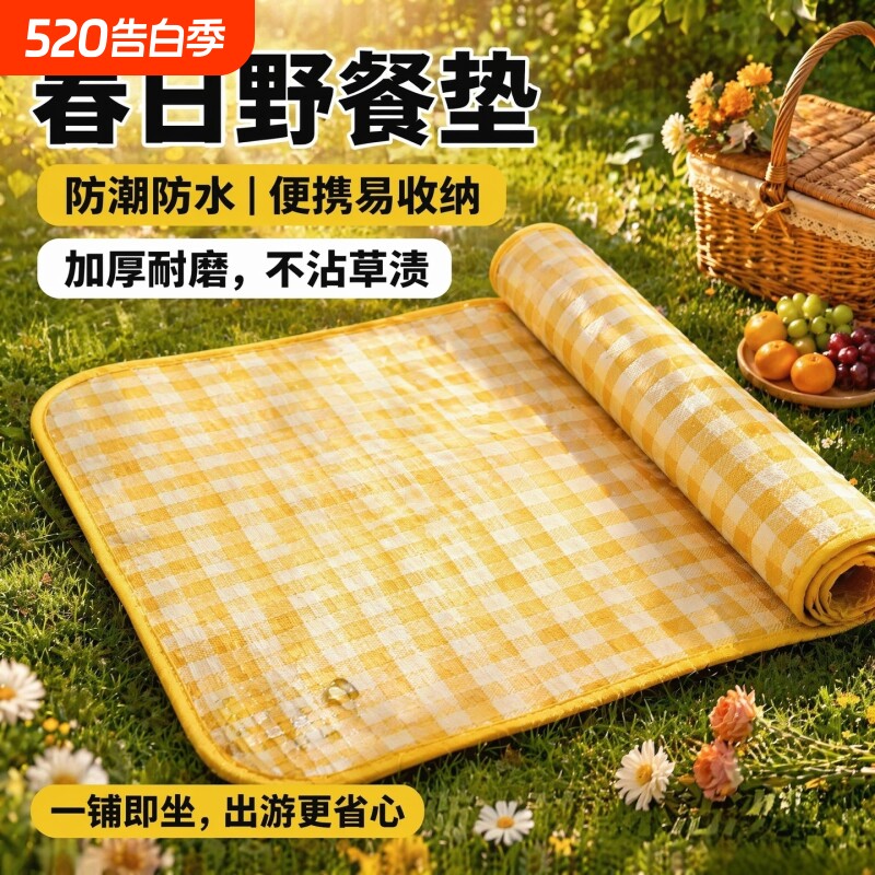 野餐垫防潮垫加厚便携折叠防潮防水垫子便携郊游户外露营帐篷地垫
