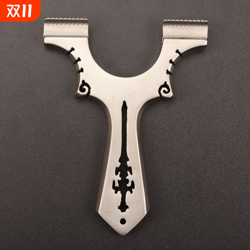 龙齿扁皮弓专业弹弓高精度新款扁皮弓快压9025龙剑不锈钢