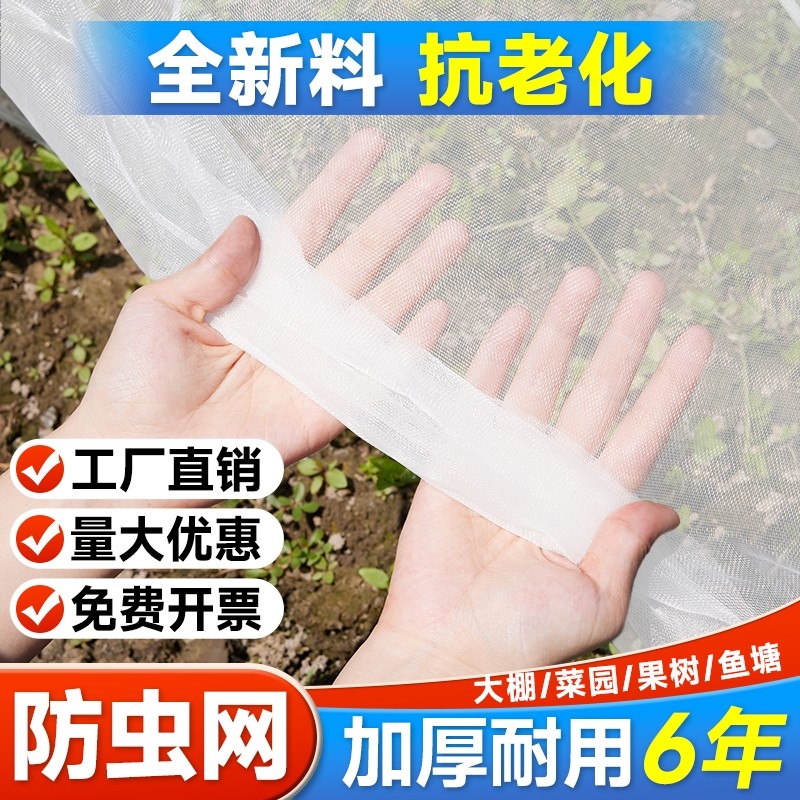 防虫网大棚专用纱网60目加厚尼龙农用防蚊鸟养殖场种蔬菜果树网罩