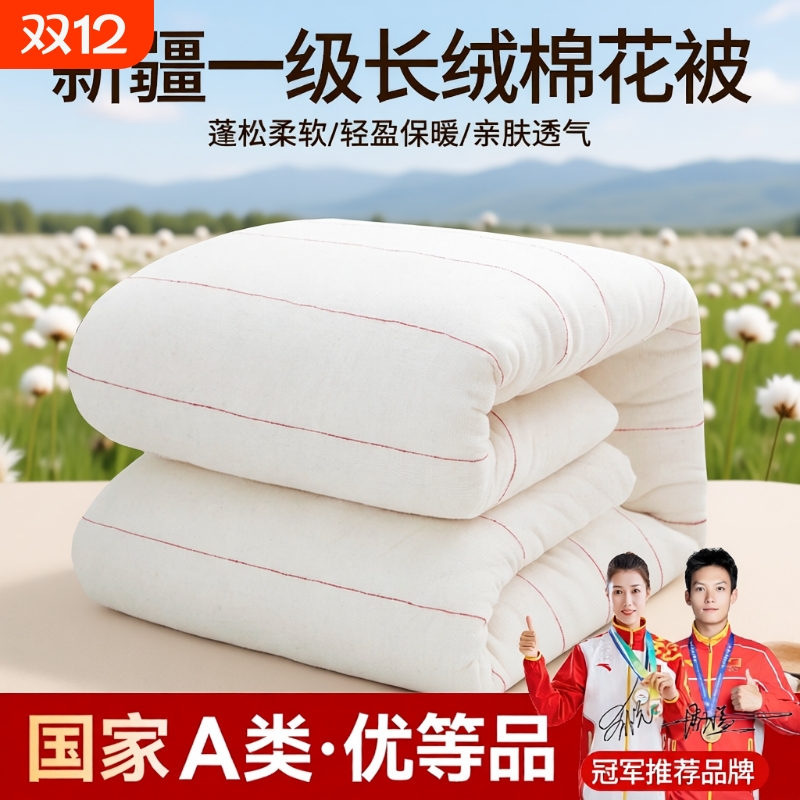 新疆一级长绒棉被纯棉花被子被芯冬被棉絮床垫被褥子铺底全棉手工