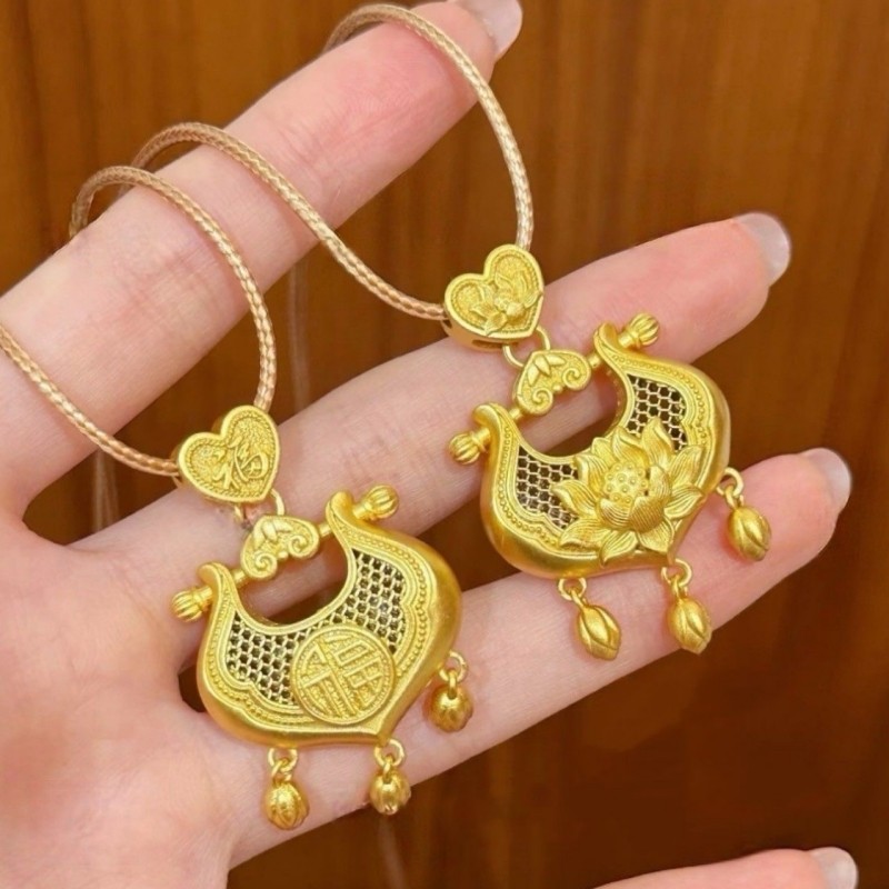 黄金色如意百合花流苏锁包如意新中式长款毛衣链项链吊坠配饰饰品,饰品/流行首饰/时尚饰品新,项链,淘宝优惠券,粉丝福利购,淘宝优惠卷