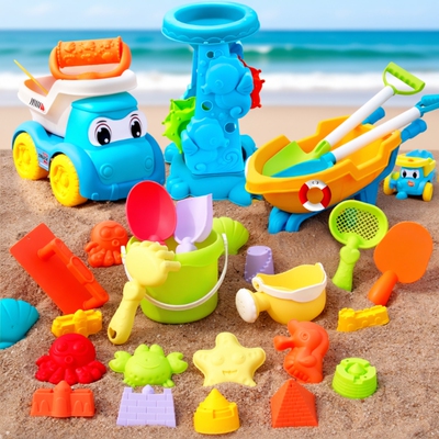 儿童玩具车沙滩宝宝海边挖沙铲子桶沙漏推车挖土玩沙工具玩水水桶