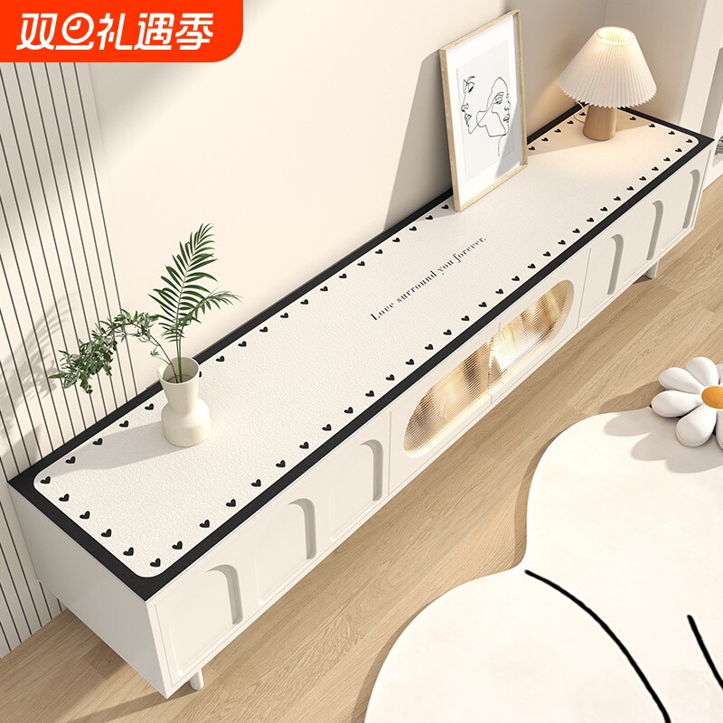 简约奶油风电视柜桌垫台面保护垫餐边柜鞋柜垫子台面玄关桌面盖布