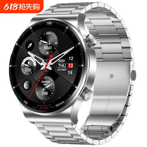 顶配版WATCH10多功能智能手表黑科技支付防水运动手环男女高清监测心率蓝牙血压打电话连接钢带大屏金属