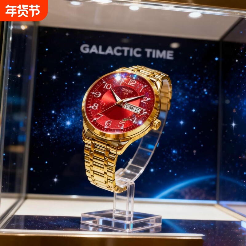 正品瑞士全自动非机械表手表男士学生韩版时尚潮双日历防水表夜光