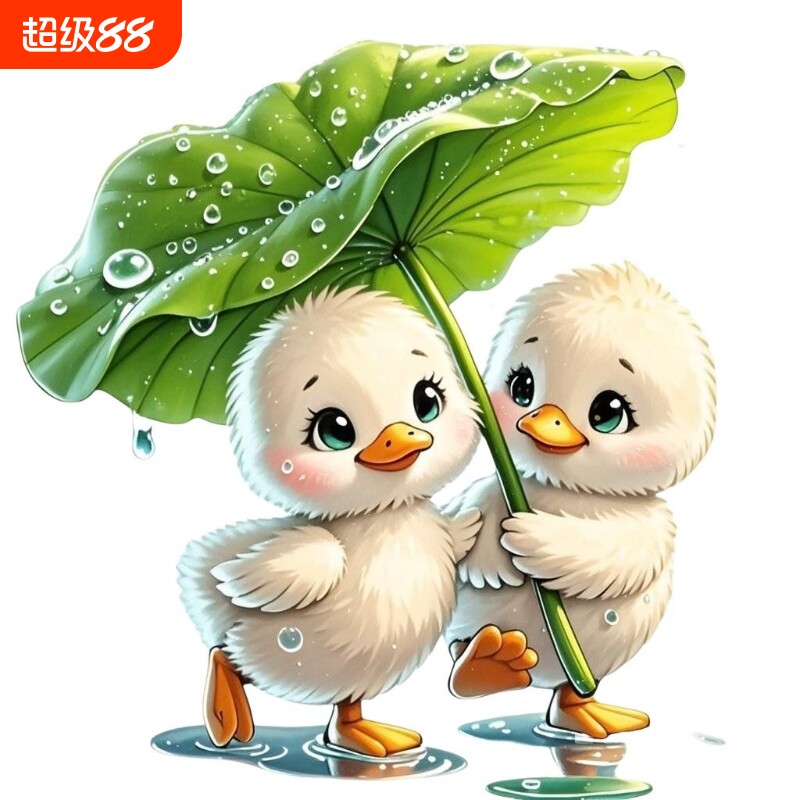 可爱鸭子墙面装饰贴画卡通防水图片