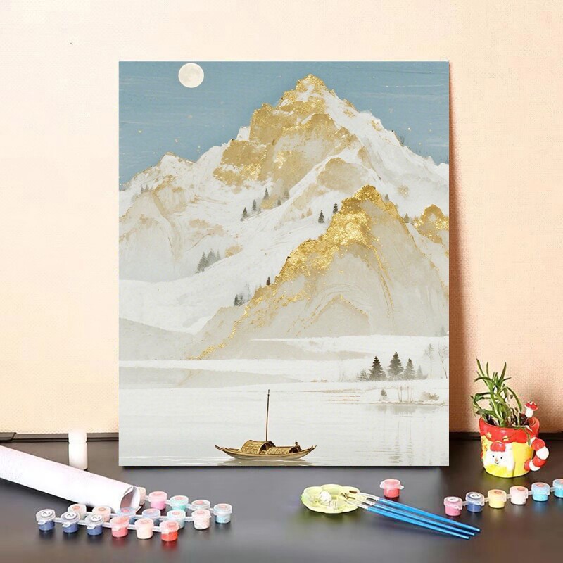 墨韵花魂数字油画手工diy填色丙烯画2025年新款地狱级装饰画