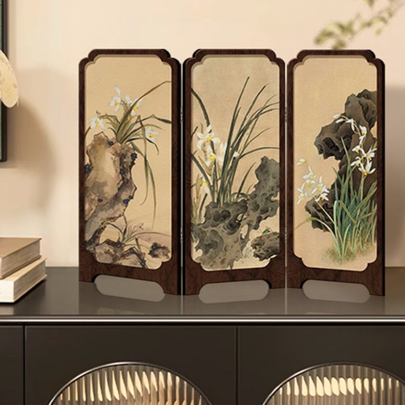 水晶面摆件屏风桌面摆台插座遮挡