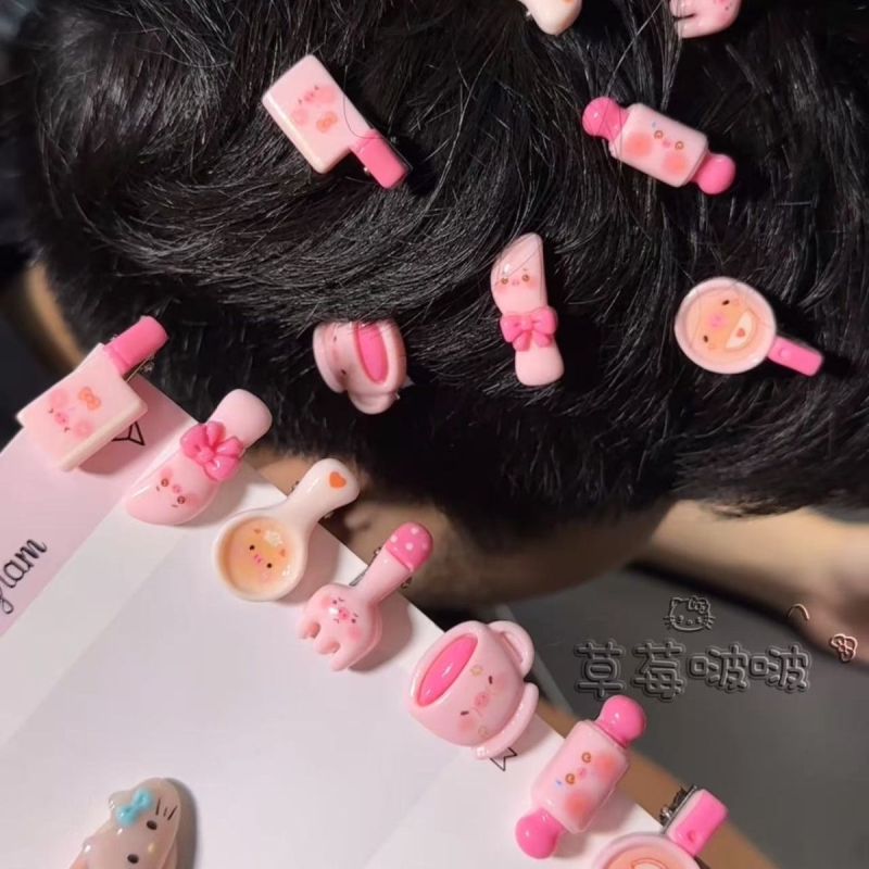 粉嫩厨具小菜刀鸭嘴夹可爱发夹甜美少女心迷你卡通刘海夹头饰卡子