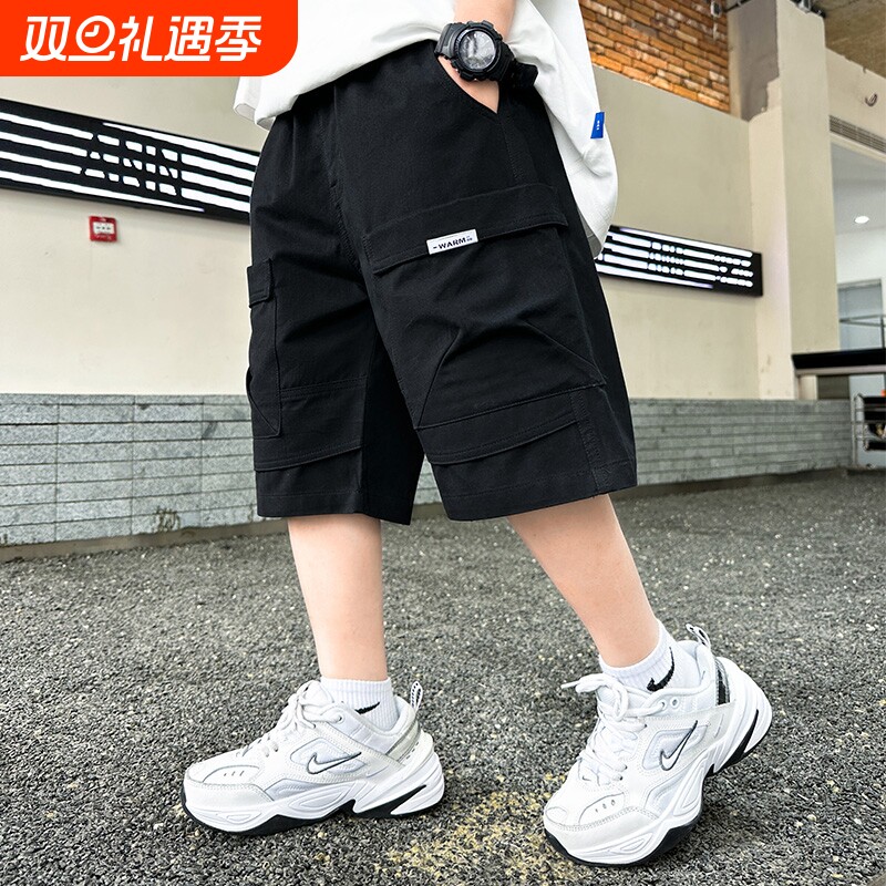 男童裤子短裤大童夏季薄款儿童装工装外穿2025男孩夏装运动五分裤