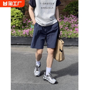 夏季户外宽松日系休闲速干短裤男女同款复古流行机能抽绳宽松短裤