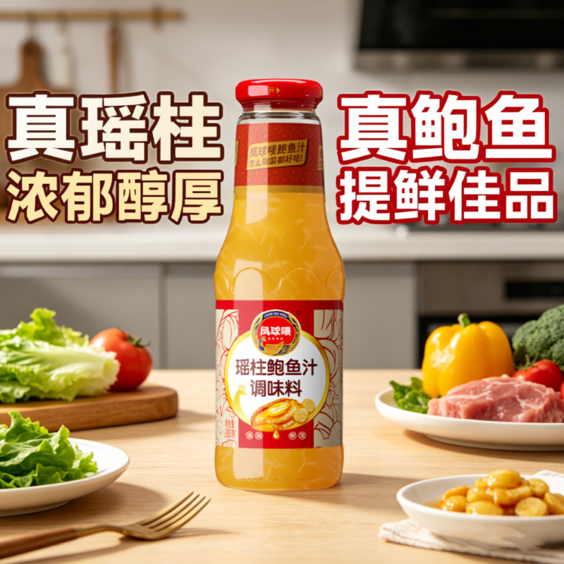 凤球唛瑶柱鲍鱼汁鲍汁390g下饭菜捞饭即食海参调味料汁商用酱汁