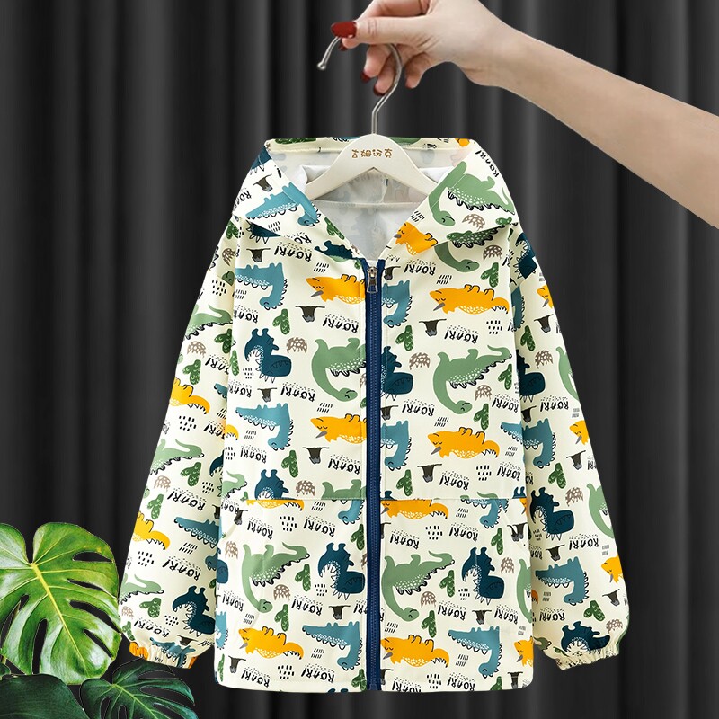 儿童罩衣防水防脏秋冬季外穿洋气羽绒服护衣拉链女宝宝中大童男孩