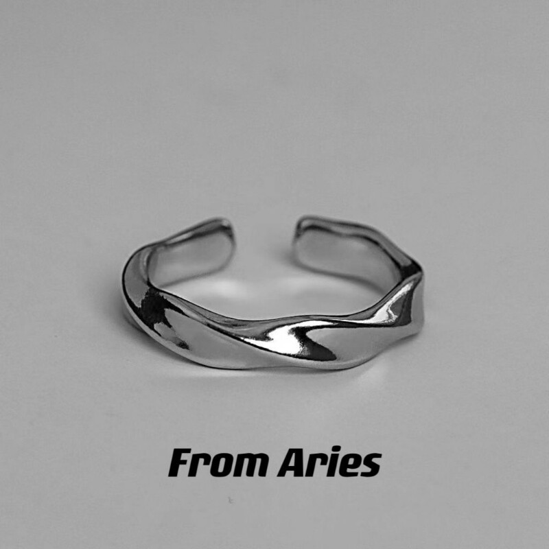 【店铺热销】莫比乌斯戒指简约男女同款波浪形戒指中性口指环情侣