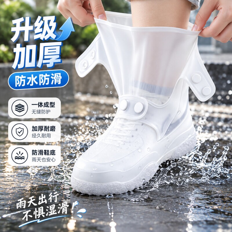 雨鞋男女款雨靴防雨脚套外穿下雨天户外防水防滑硅胶加厚耐磨鞋套