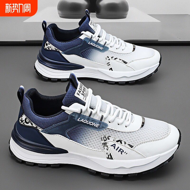 欧伦啄木鸟阿甘男鞋春季高级感网面网鞋青少年薄款运动休闲老爹防