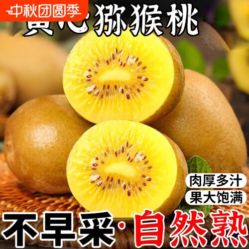 黄心猕猴桃软糯大果黄奇异果时令鲜果果园直发果园现摘整箱包邮