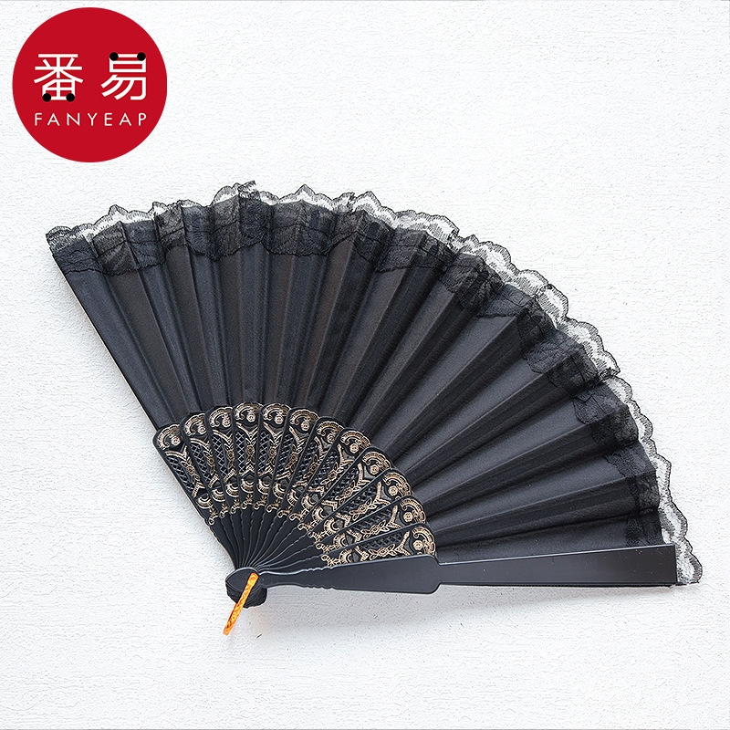 折扇AC1SQ0-夏天折扇随身扇子中国古风汉服拍照旗袍广场舞扇