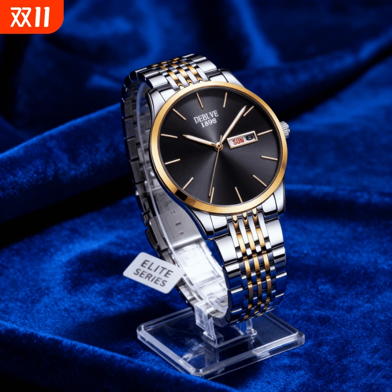 男款手表防水石英腕表高级感男士全自动非机械表正品名牌钢带商务