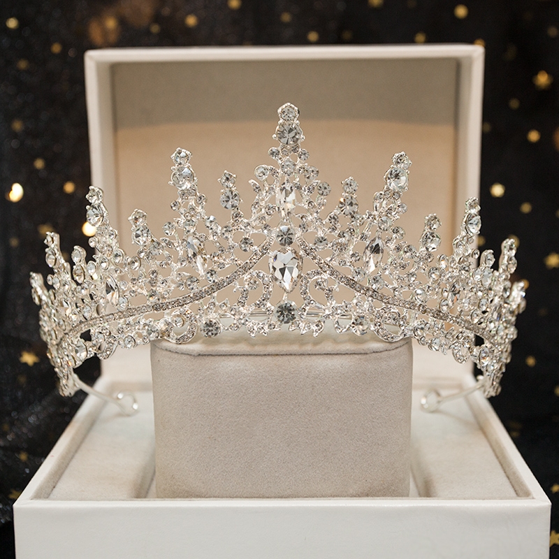 儿童皇冠头饰公主女童水晶王冠主持人发饰高端大气发夹晚礼服发箍