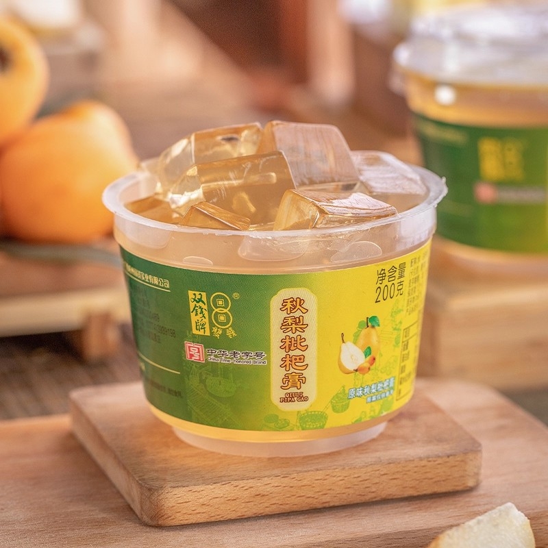 双钱秋梨枇杷膏碗装果冻布丁美味200克3碗6碗