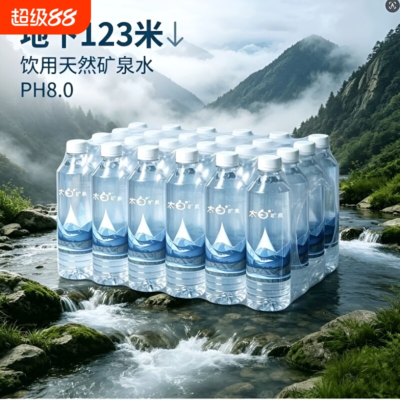 太白天然矿泉水偏硅酸500ml*24图片
