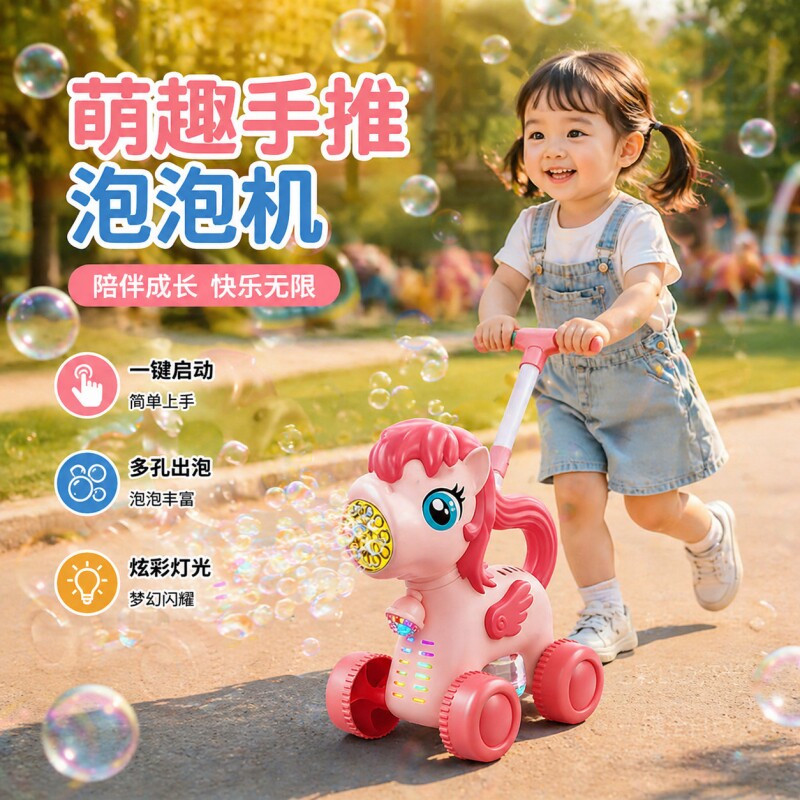 泡泡机儿童玩具手持推车全自动吹泡泡水婴幼无毒宝宝2026新款户外