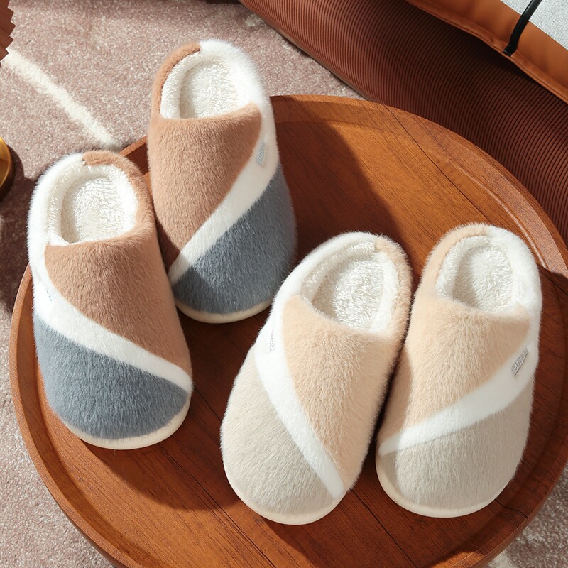 冬季棉拖鞋室内居家女士厚底防滑情侣家居冬天保暖毛绒拖鞋男家用