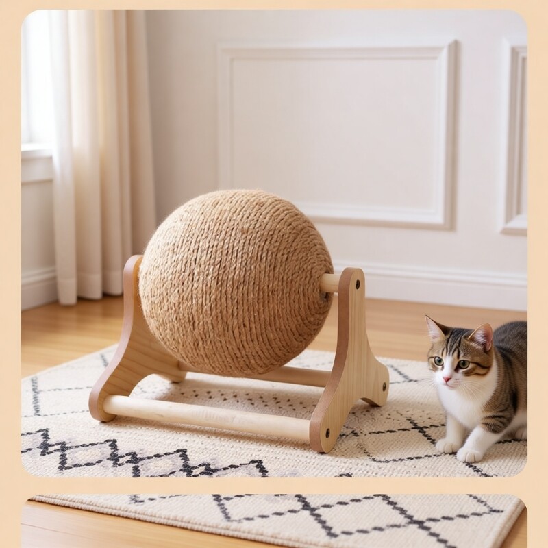 剑麻猫抓球耐磨不掉屑立式猫抓球猫猫玩具自嗨解闷猫咪磨爪球耐抓