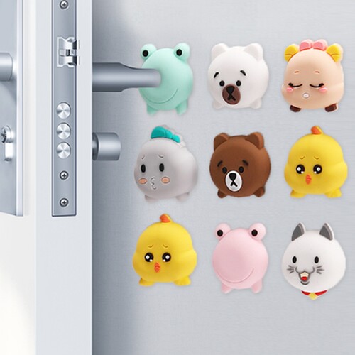 防撞家用门后硅胶床头冰箱卡通