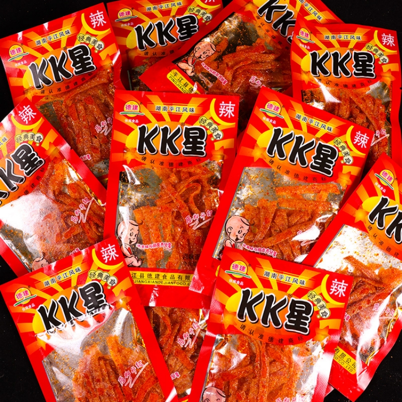 kk星辣条变态辣网红特巨超辣麻辣面筋零食儿时8090后童年怀旧经