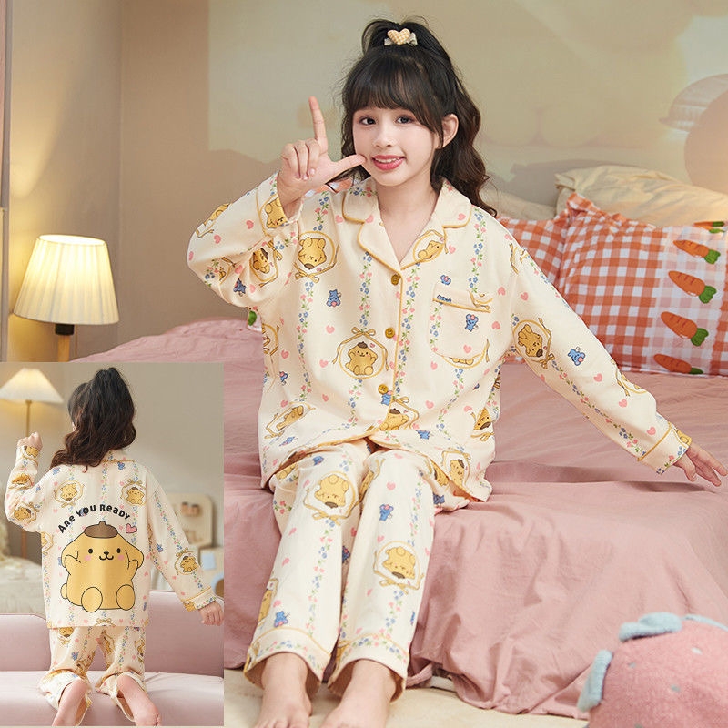儿童睡衣女童春秋款长袖长裤女孩公主秋季流行2025新款大童家居服