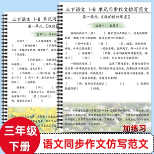 小学三年级下册一到八单元同步作文范文加练习填空含答案押题经典仿写范文经典范文47篇
