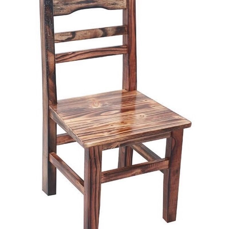实木小板凳小靠背碳化松木靠背椅家用农村加厚换鞋靠背椅家用