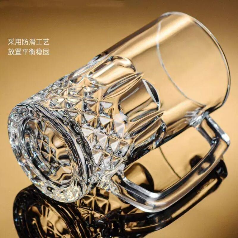 家用玻璃杯扎啤杯啤酒杯大容量超大水杯高档带把手杯子新款网红杯