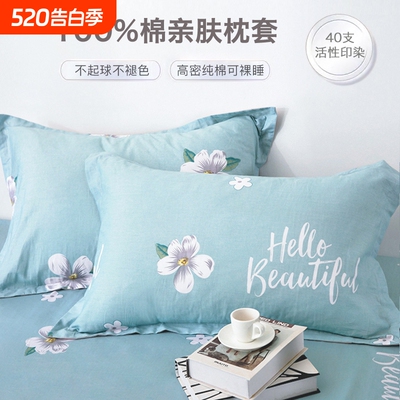 纯棉枕套一对装100全棉枕头套