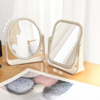 镜子化妆镜桌面网红台式双面镜家用宿舍ins风学生梳妆镜圆镜圆形