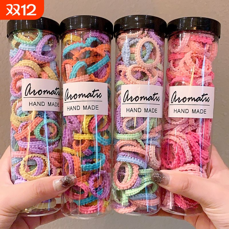 儿童橡皮筋小女孩不伤发发圈女童扎马尾发绳高弹力糖果色花边皮筋