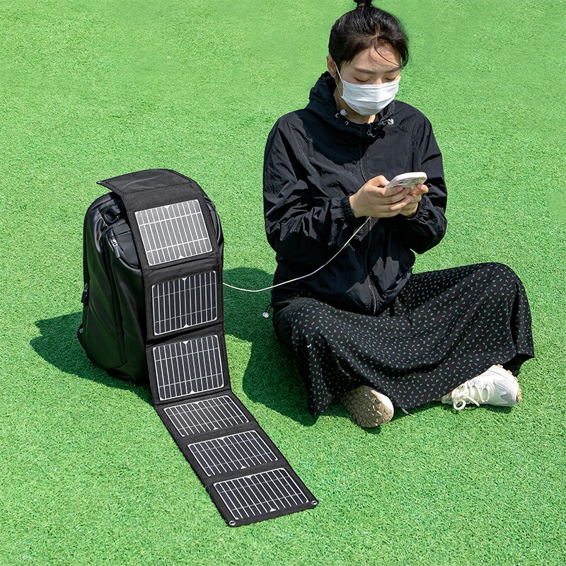太阳能充电板光伏便携5V12v18V快充电宝手机户外折叠移动电源发电