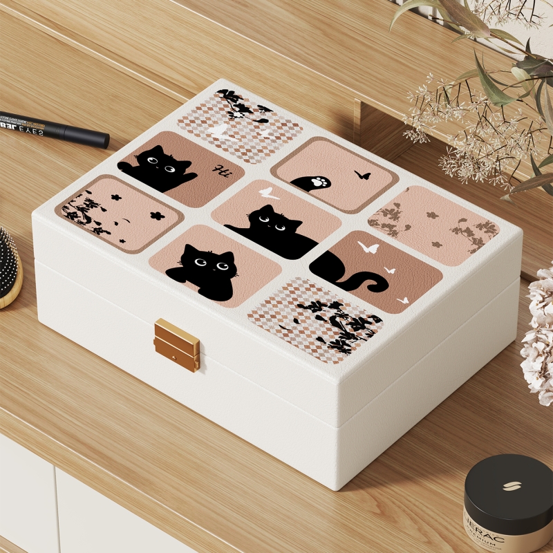 首饰收纳盒高档精致耳钉项链